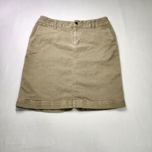 ⭐️Eddie Bauer Tan Corduroy Skirt – A-Line Knee Length – Size 6 Classic Casual